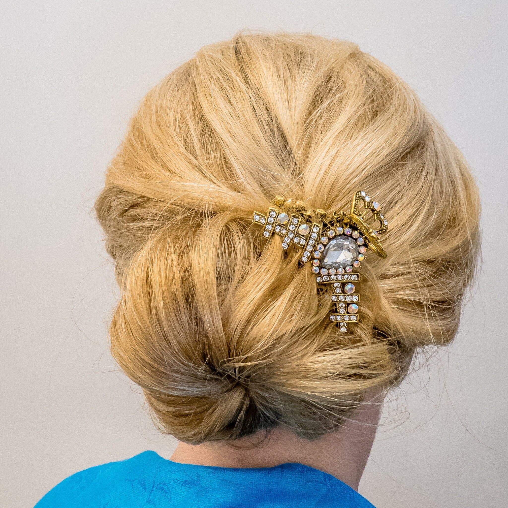 Gold Hair Clip Claw Rhinestone Hair Claw Clip Medium Hair Clamp