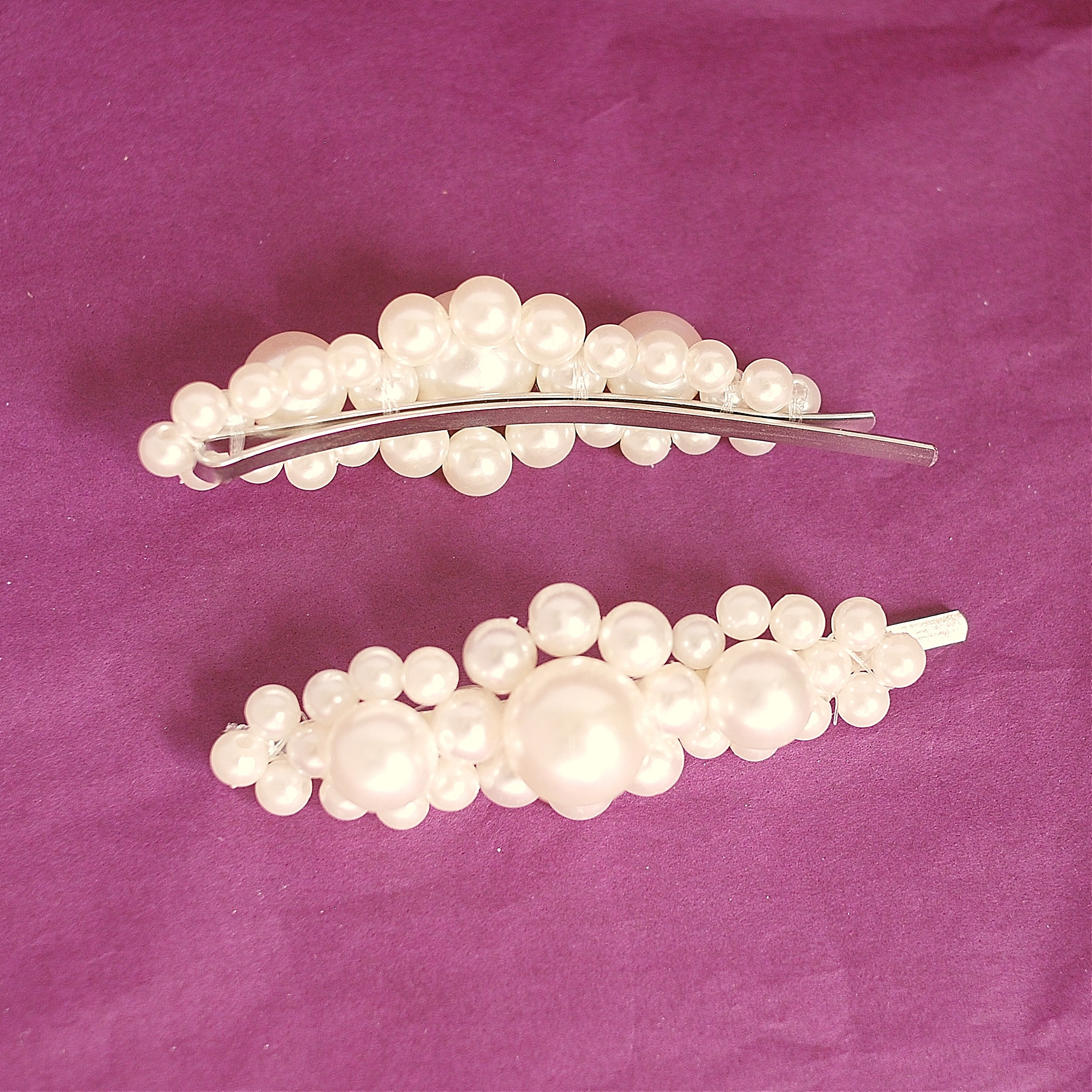 Pearl Hair Clip Set of Two Pearl Hair Grips Large Pearl Hair Etsy