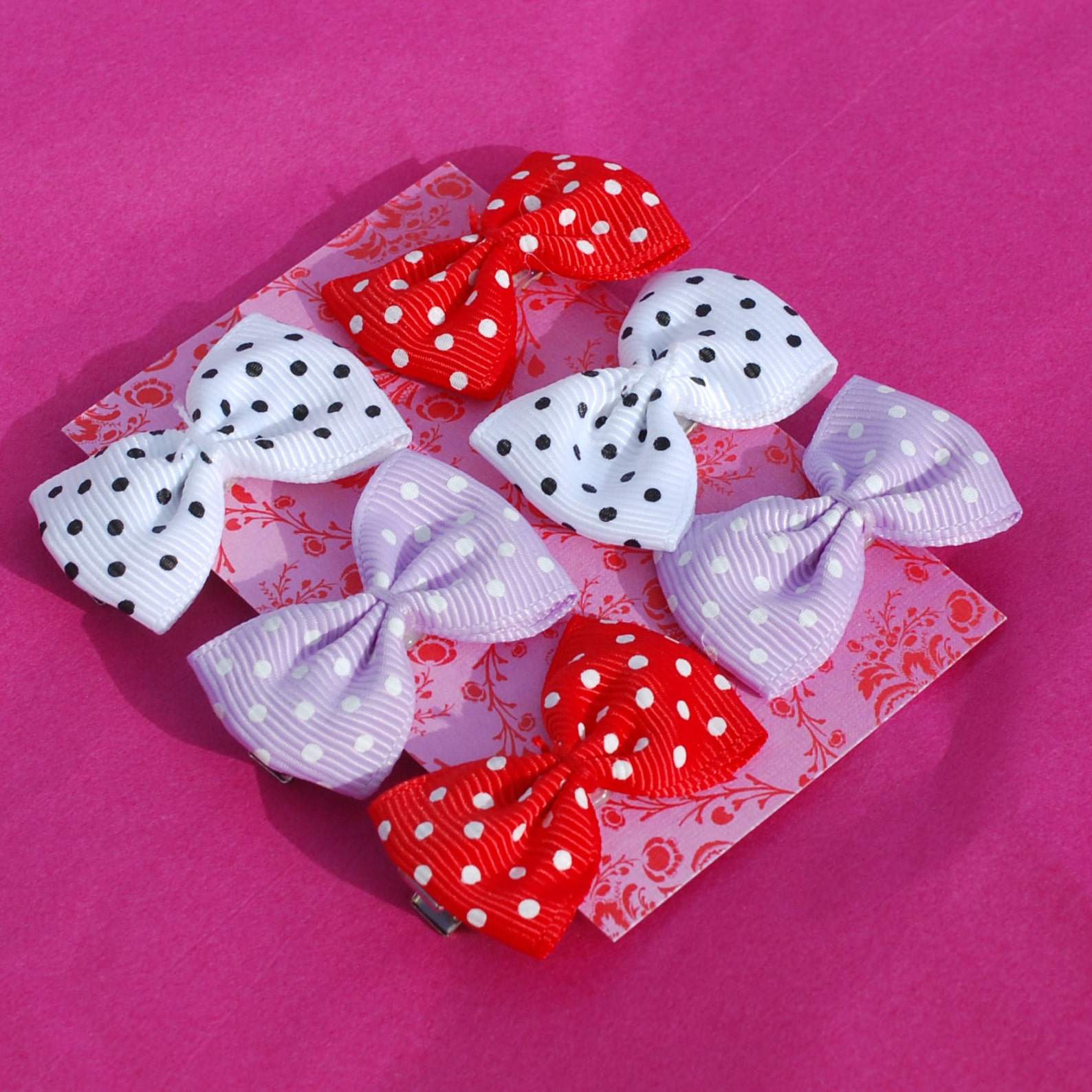 Bow Hair Clips White Red Kids Hairclips Childrens Hair Etsy