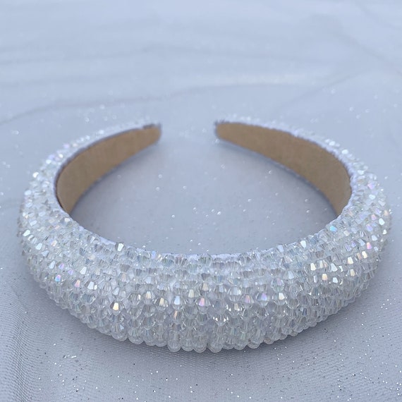 CRYSTAL BEADED HAIR BAND GREY CRYSTAL BEADED HAIR BAND GREY