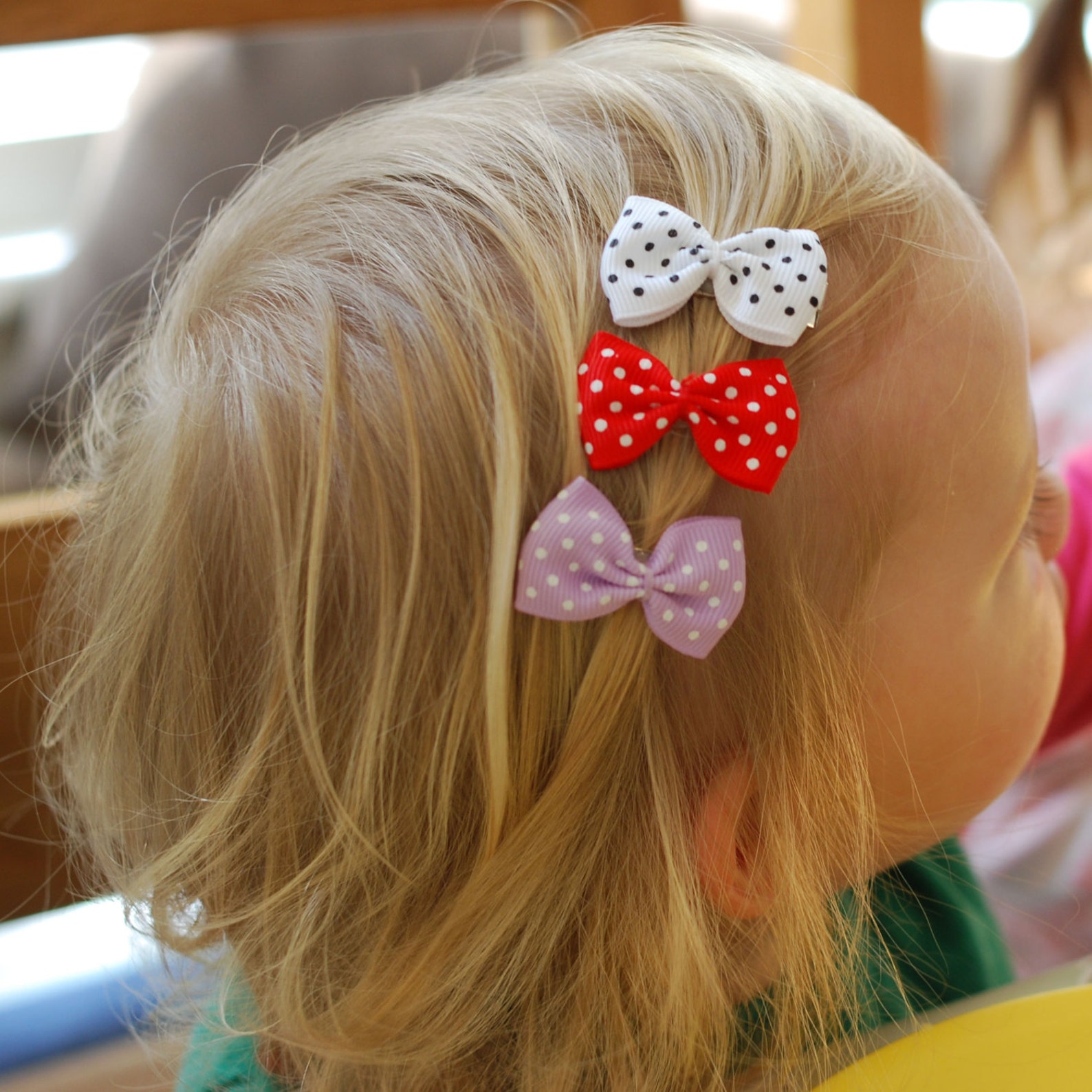 Bow Hair Clips White Red Kids Hairclips Childrens Hair Etsy