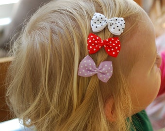 Bow Hair Clips White Red Kids Hairclips Childrens Hair Accessories Girl Hair Accessories Girls Hair Accessories Toddler Hair Clips Barrettes