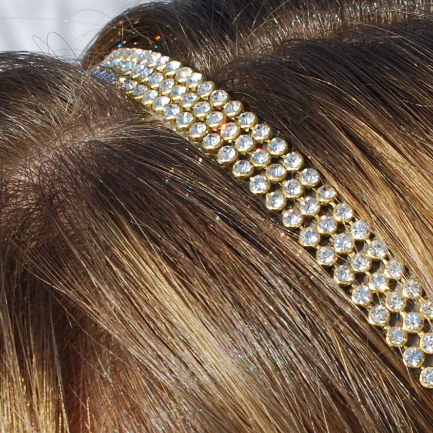 New Luxury Rhinestone Elastic Headband Gold ✨✨?? Amazon.com: Wecoe Yellow Gold Glitter Rhinestone Padded  main image 2