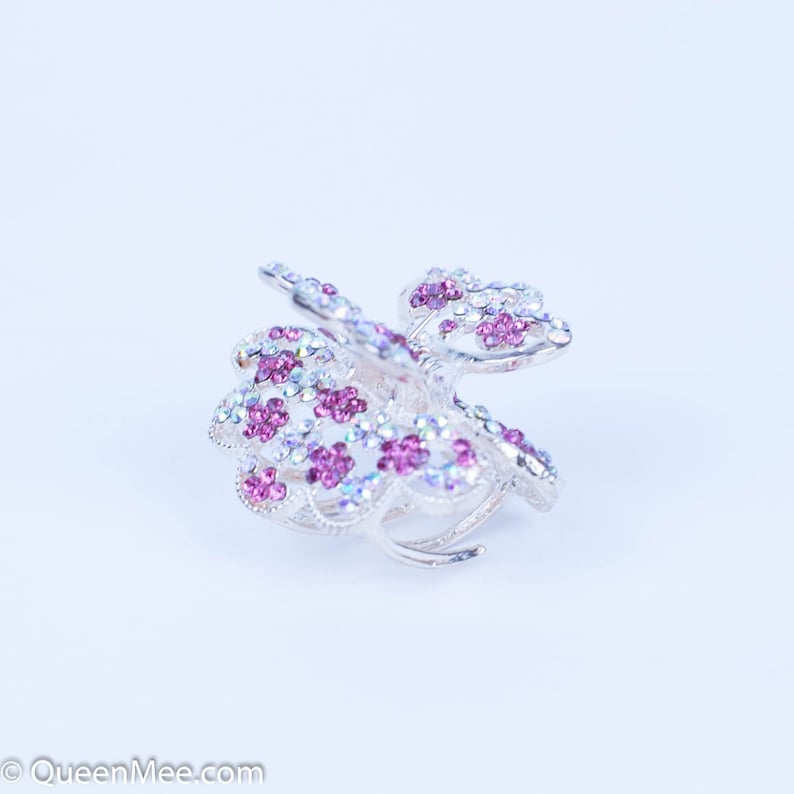 Rose Gold Hair Claw Clip Small Hair Clamp Rhinestone Hair Clip Etsy