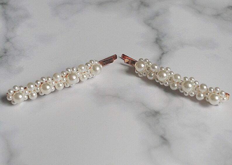 Pearl Hair Clips Set of Two Pearl Hair Slides Pearl Hair Grips Etsy UK