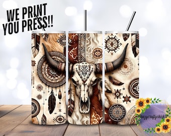 NO ES DIGITAL / Western / Boho / Country / Transferencia de sublimación / Listo para imprimir / Impresión en vaso delgado de 20 oz / Impresión de alta calidad