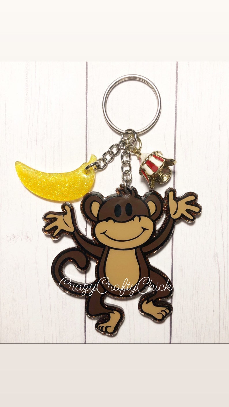 custom keychain circus monkey keychain Monkey keychain Acrylic keychain