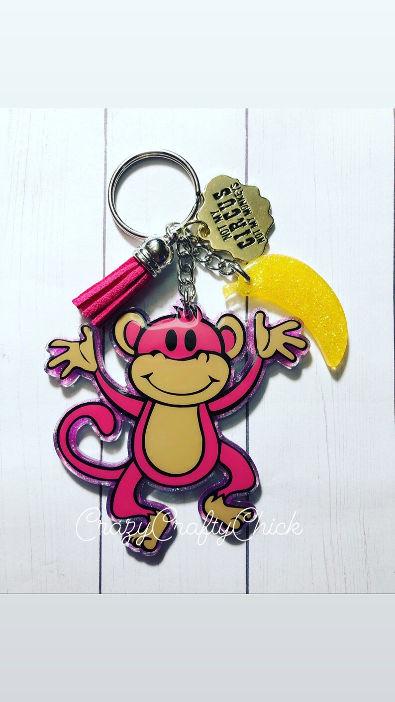 custom keychain circus monkey keychain Monkey keychain Acrylic keychain