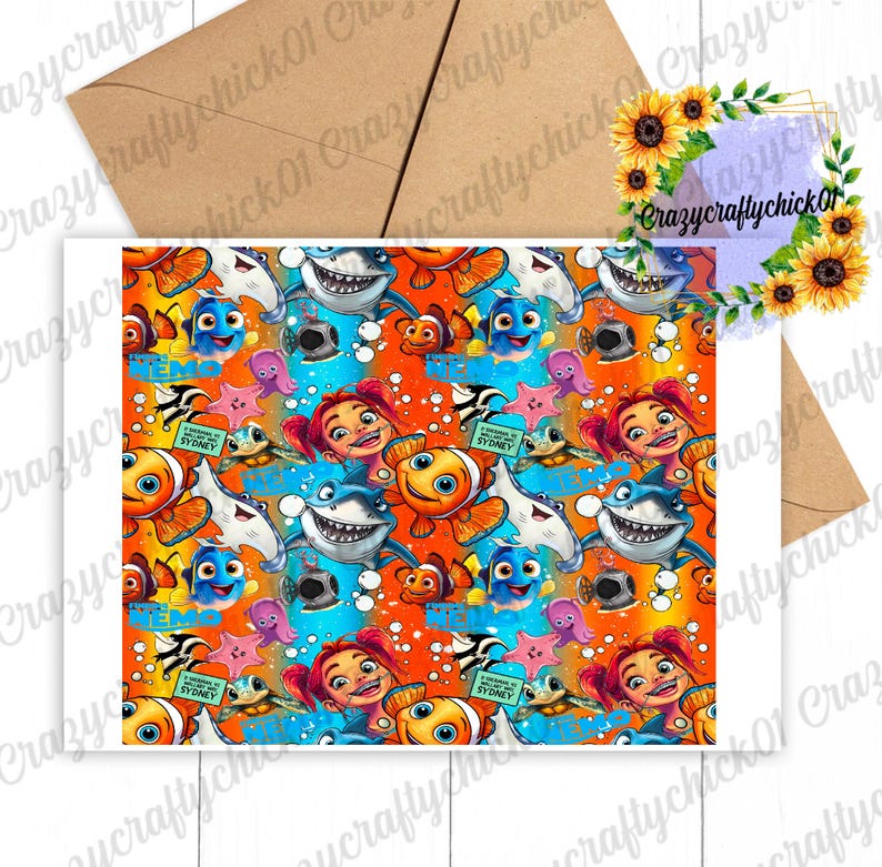 Nemo Repeated Pattern NOT A DIGITAL / Clownfish / Sublimation Transfer / Ready to Press ...