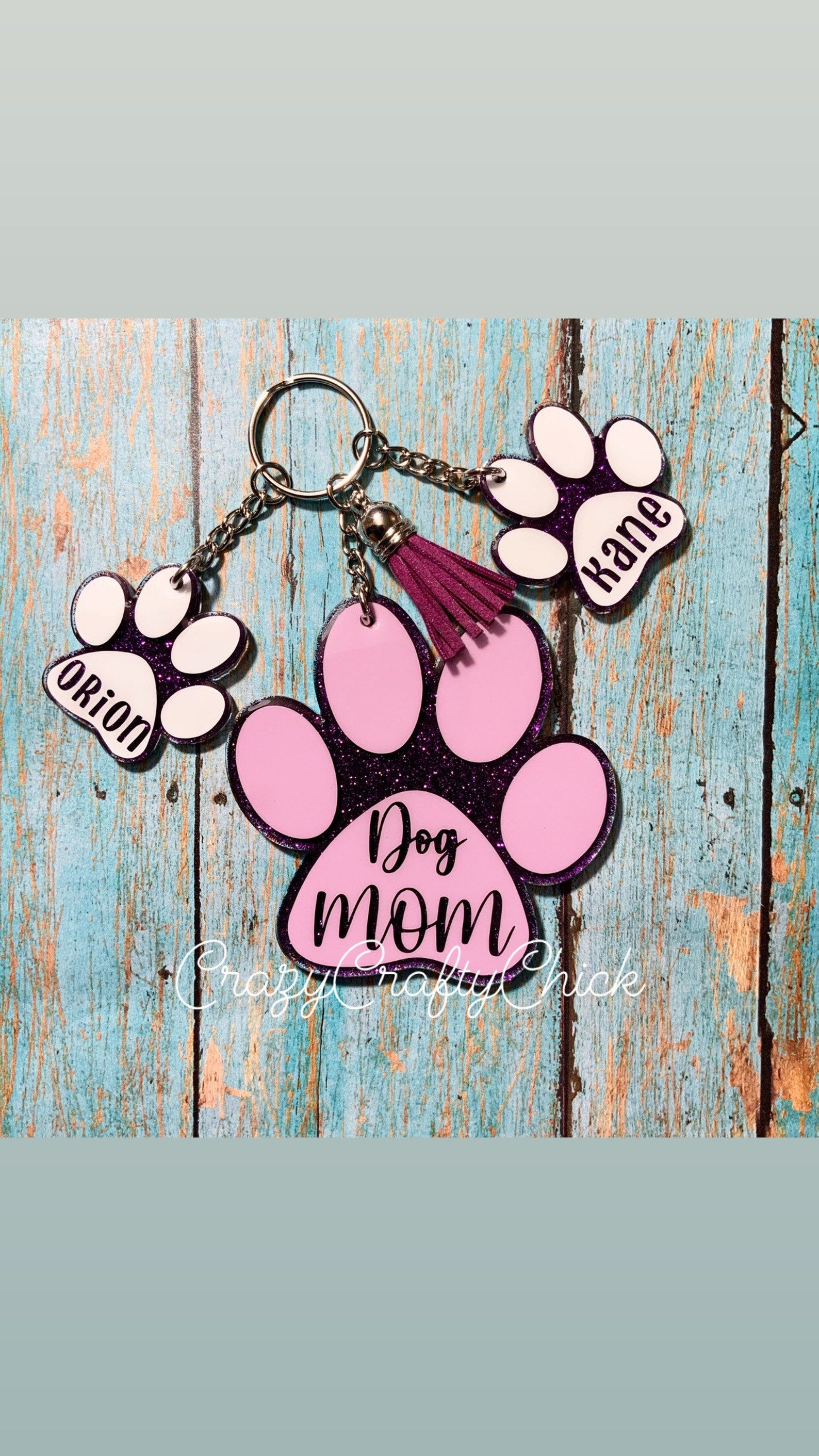 Dog mom keychain fur mom keychain custom keychain Etsy