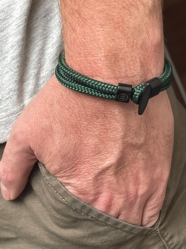Paracord Groene Nautical Bracelet Bracelet With Hook Clasp Etsy