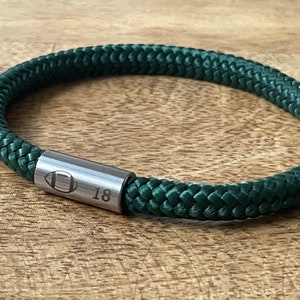 Personalized rugby paracord bracelet, American Football green bracelet, personalized jewelry, sport lover gift, men cord bracelet, rugby image 1