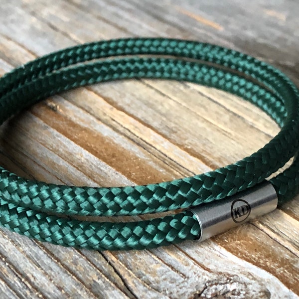 Groene paracord wikkel armband, donker groene armband, heren stoffen armband, dames koord armband, heren sieraad, dames of heren cadeau