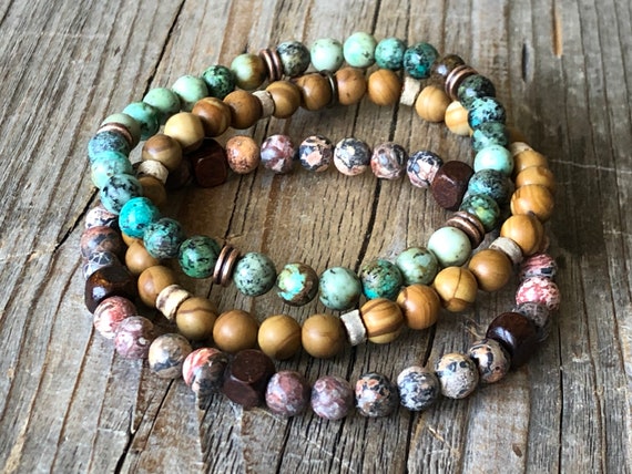 Mens stacked outlet beaded bracelets