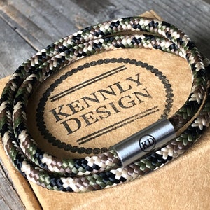 opaska na ramię w kamuflażu paracord wikkel, opaska na ramię groene ronde, heren sieraad, heren cadeau idee, paracord sieraad, opaska stoffen dubbele heren