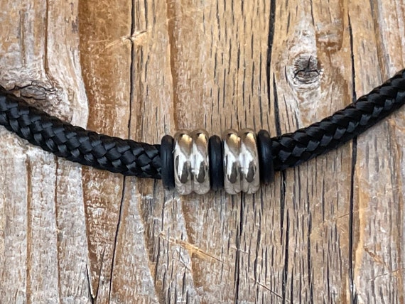 Black ring Rope Necklace for Men