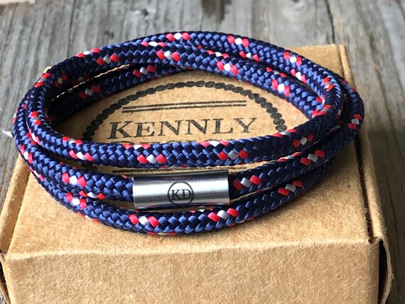 Blue Dubble Wrap Paracord Bracelet, Men Nautical Bracelet, Men Jewelery, Men  Gift Idea, Blue Wanderlust Bracelet, Round Fabric Cord Bracelet 