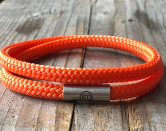 Oranje paracord armband , nautical armband, wikkelarmband, dames armband,heren sieraad, cadeau idee, wikkel koord armband, stoffen armband