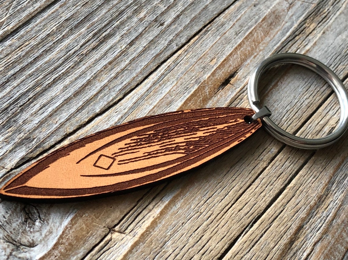 Surfboard Leather Keychain Gift for Surfer Accessories Etsy