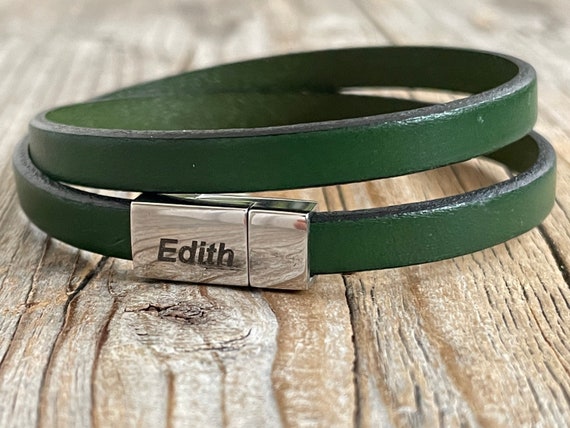 Green clearance leather bracelet