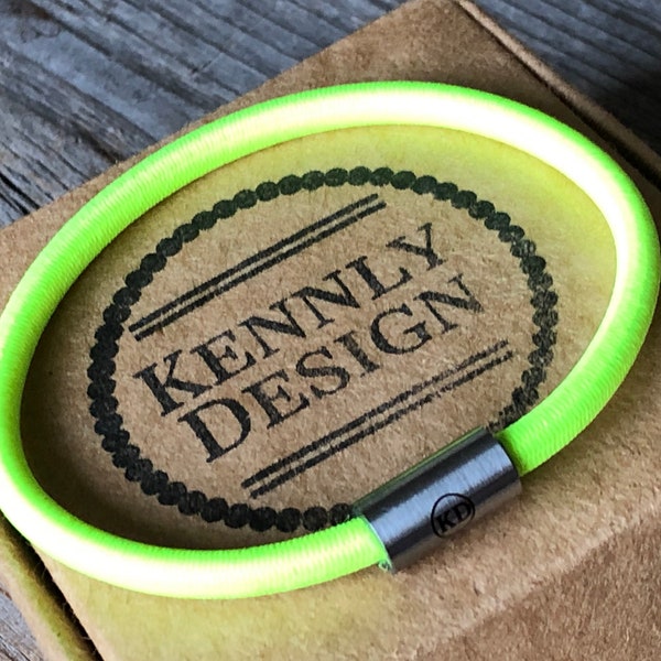 Neon Yellow bracelet, shock cord bracelet, bungee jump cord bracelet, men bracelet, women bracelet, wanderlust bracelet, cord bracelet