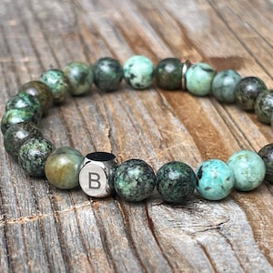 pulsera de cuentas de piedras preciosas personalizada, pulsera de cuentas para niños, pulsera con letra grabada, regalo de joyería personalizada, regalo grabado