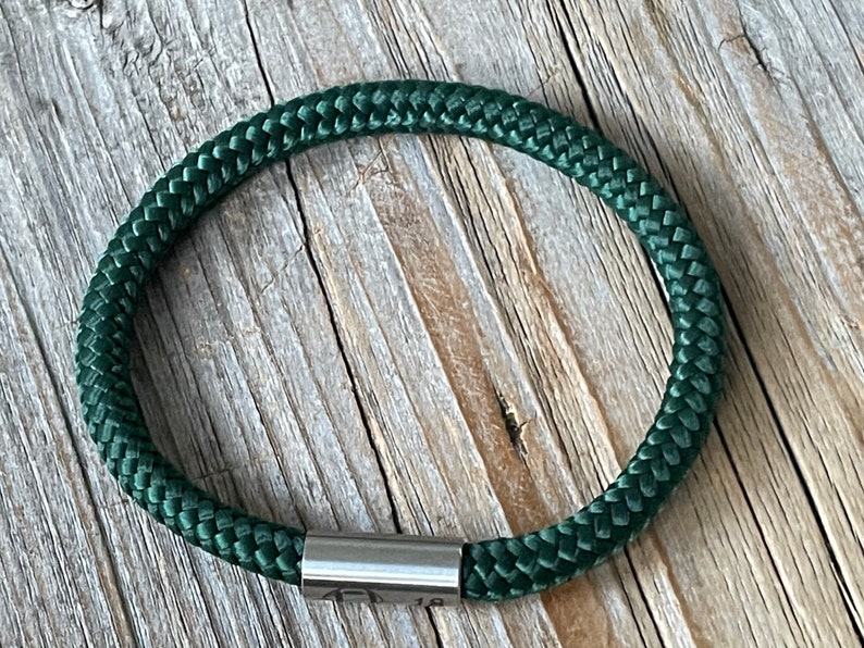 Personalized rugby paracord bracelet, American Football green bracelet, personalized jewelry, sport lover gift, men cord bracelet, rugby image 8