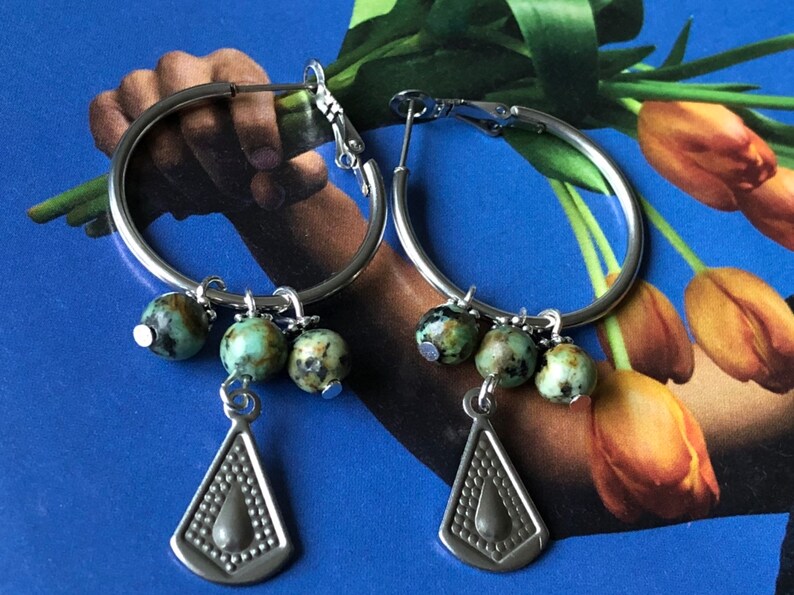 bohemian earrings women earrings jewelry silver color earrings gift for women or girlfriend long earrings Green gemstone earrings