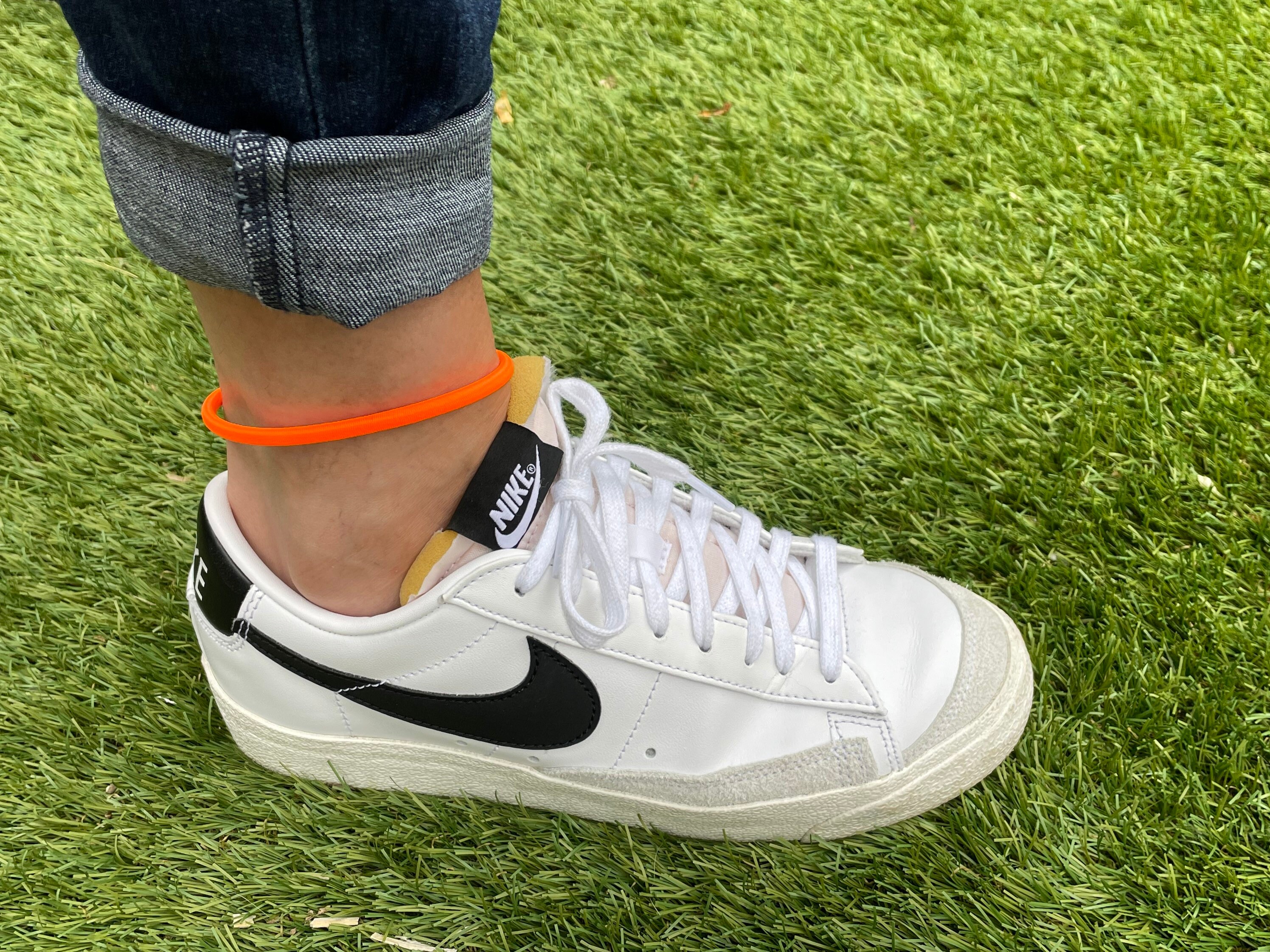 Anklet,neon orange anklet, shock cord anklet, mens anklet, surfer anklet, women anklet, round cord anklet, kids paracord jewelry, neon gift