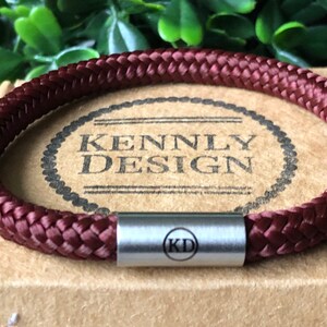 Opaska żeglarska Paracord, opaska Rode Bordeaux, opaska z roestvrij staal, heren sieraad cadeau, opaska na ramię wanderlust, opaska stoffen