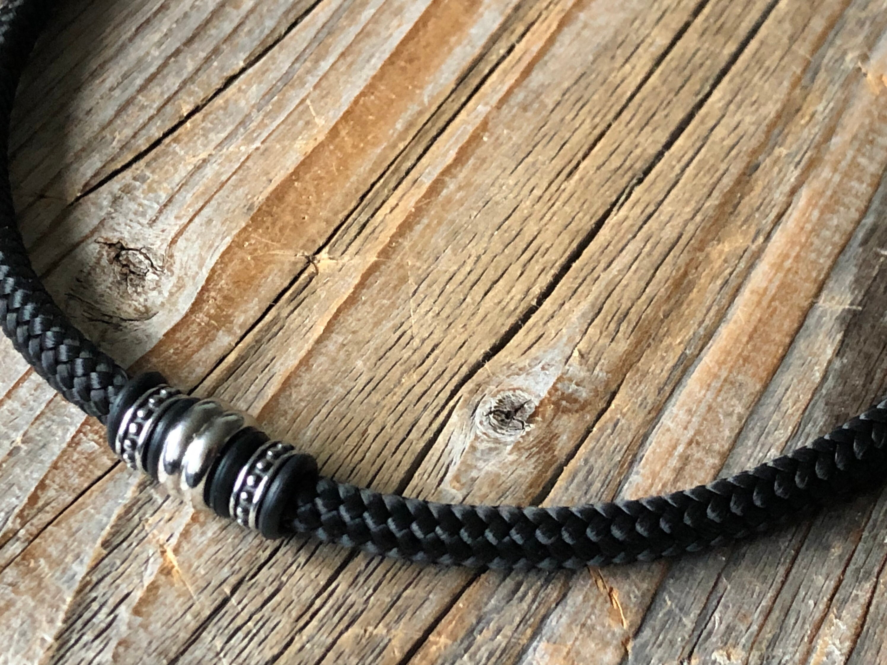 Paracord necklace men necklace black necklace with rings Etsy