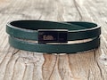 Personalized dark green bracelet, Leather wrap bracelet, men bracelet, personalized gift for men, woman leather bracelet, unisex jewlery product logo