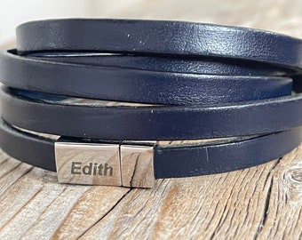 Blue bracelet, Leather wrap bracelet, blue bracelet, leather jewelry, blue personalized bracelet, wrapping bracelet, woman personalized gift