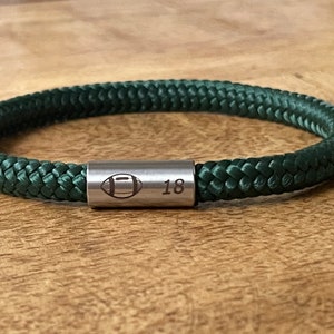 Personalized rugby paracord bracelet, American Football green bracelet, personalized jewelry, sport lover gift, men cord bracelet, rugby image 4