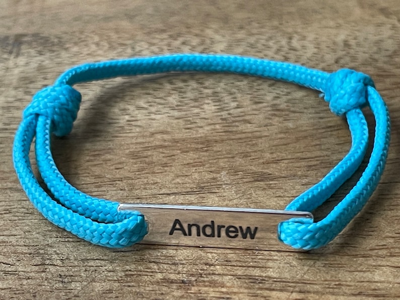 Personalized children's bracelet, paracord bracelet with engraved name, personalized gift, bracelet for children, children's jewelry image 4