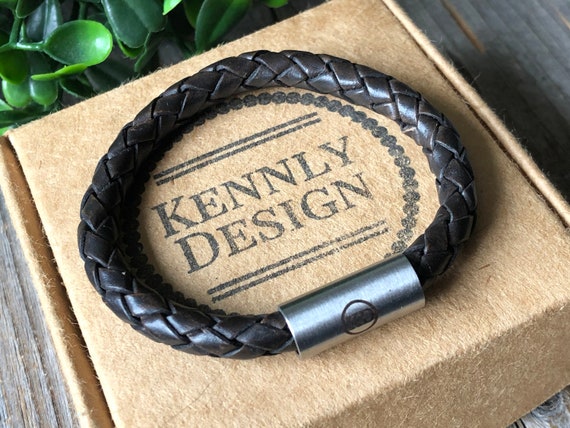 Personalized Kids Leather Bracelet Brown Bracelet Bracelet for
