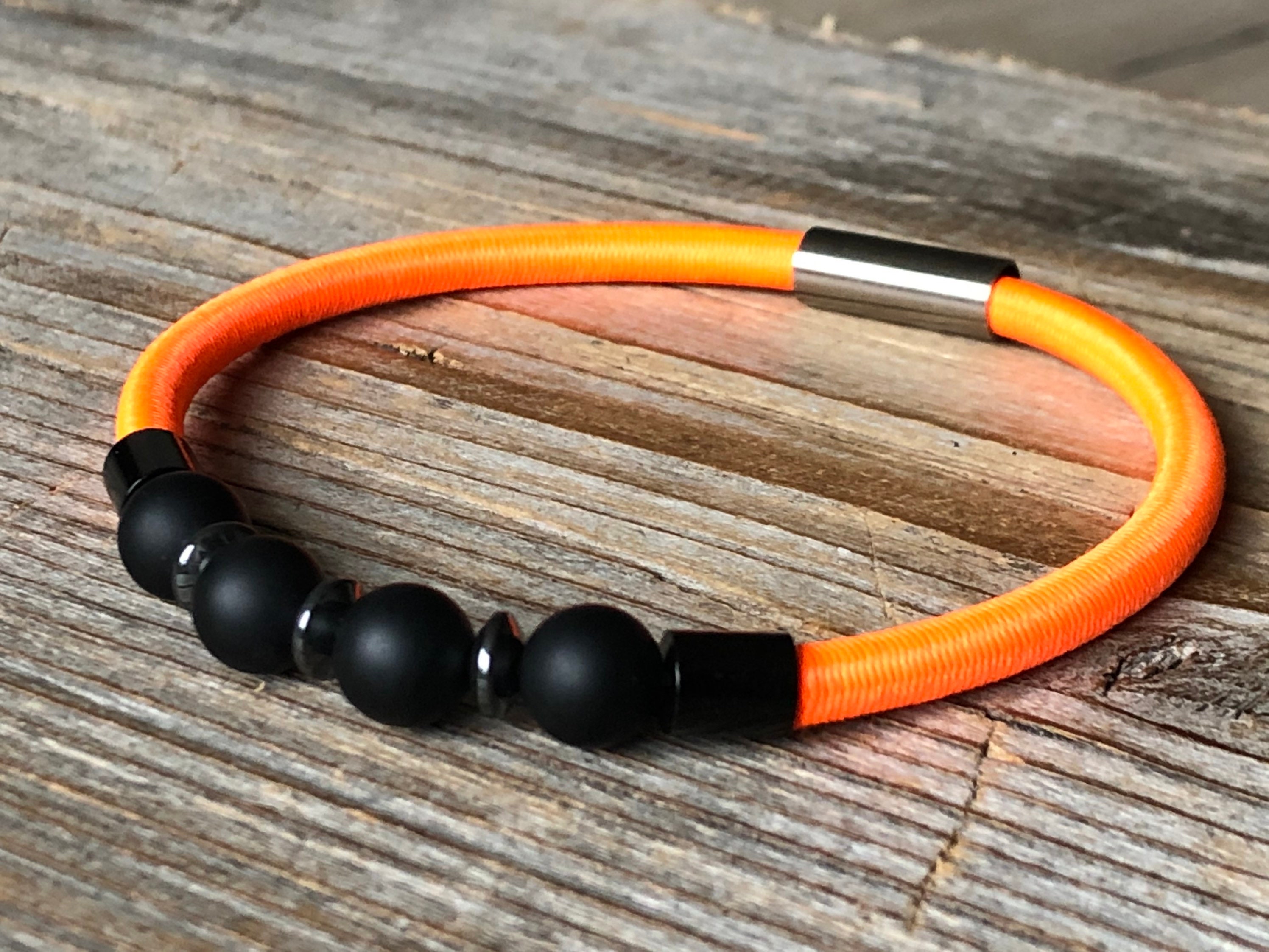 Neon Orange Bracelet Shock Cord Bracelet Bungee Jump Cord