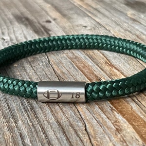 Gepersonaliseerde rugby paracord armband, American Football groene armband, gepersonaliseerde sieraden, sportliefhebber cadeau, sport afbeelding 10