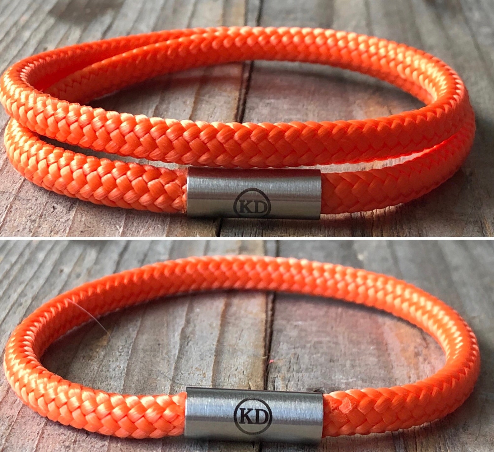 Paracord Orange Bracelet Nautical Bracelet Wrapping Etsy