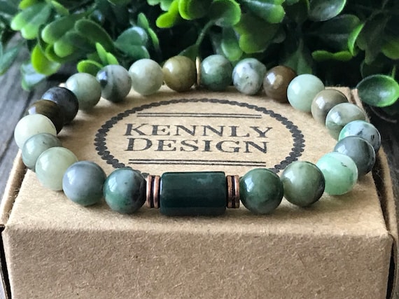 Heren natuursteen armband groene surf armband rock kralen | Etsy Heren natuursteen armband groene surf armband rock kralen | Etsy