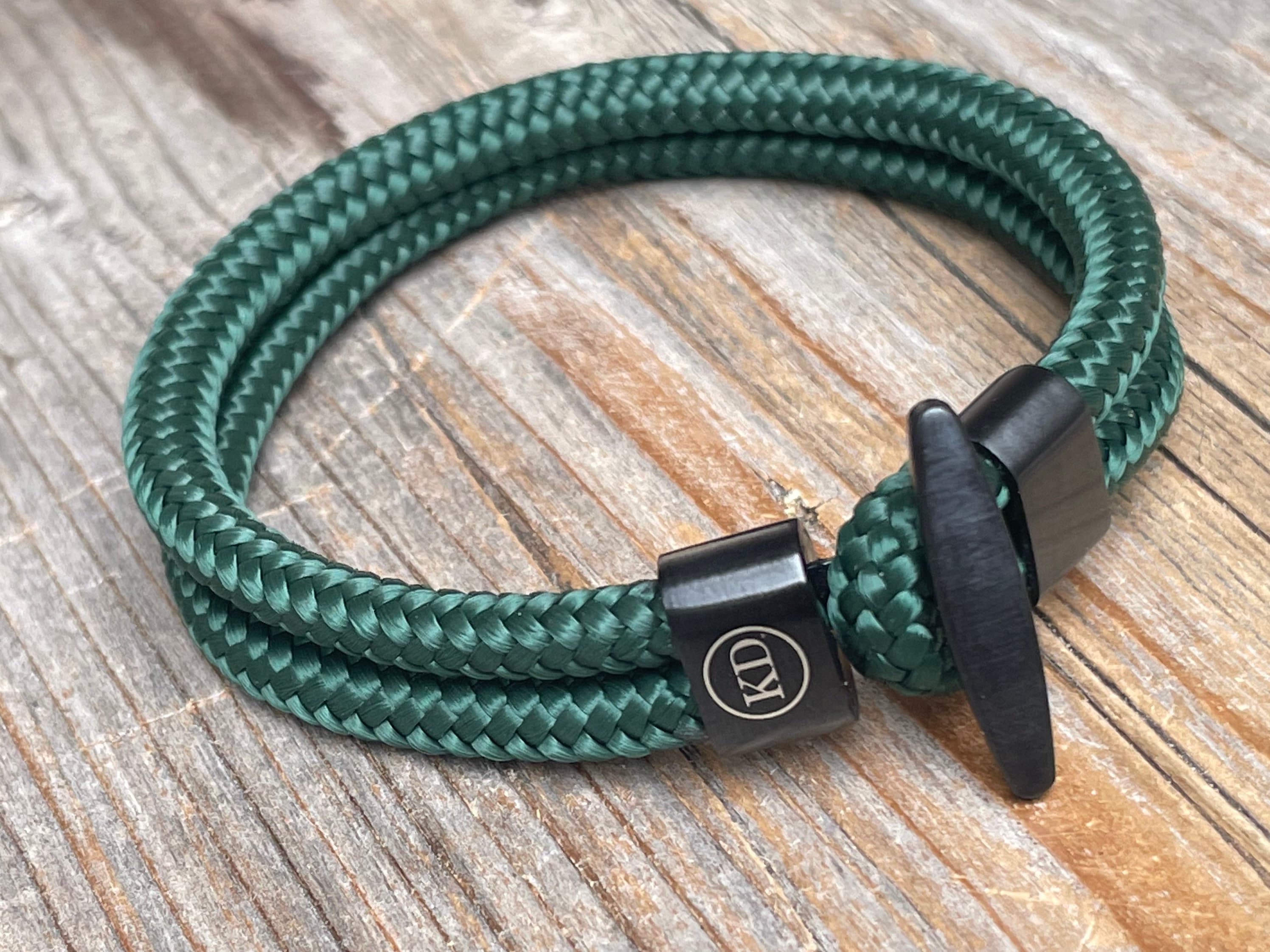 Paracord groene nautical bracelet bracelet with hook clasp Etsy