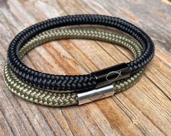 Paracord armband met Ichthus-teken, koord armband met vis, koord armband, cadeau voor christenen, christelijk cadeau, vis teken armband