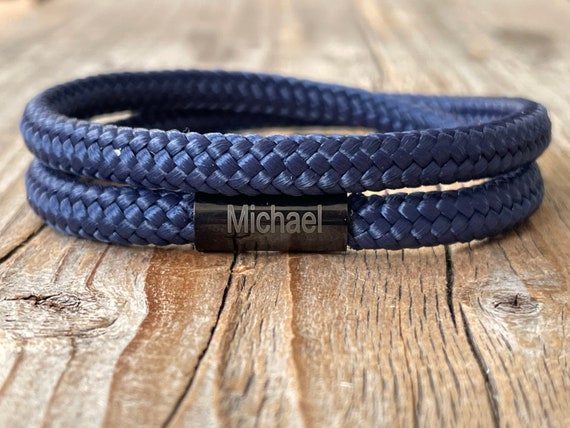 Personalized Bleu Bracelet Men Paracord Bracelet With Name  Etsy