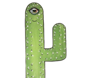 cutie cactus man wall art