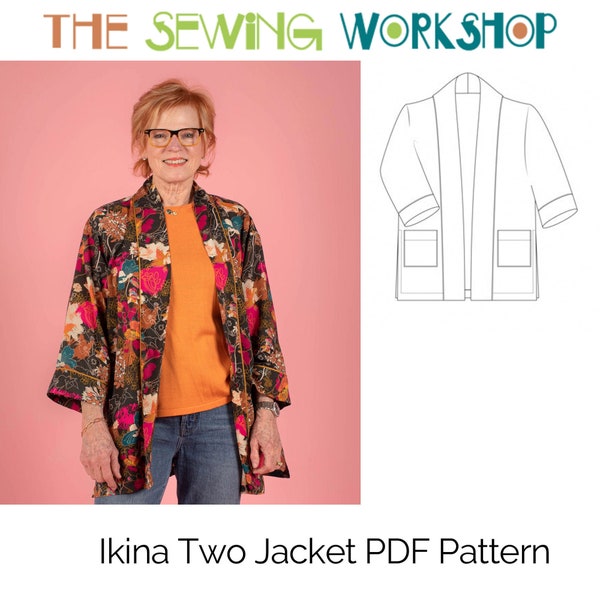 Patron de couture PDF The Sewing Workshop - Ikina Two Jacket, tailles xs, s, m, l, xl, xxl. Patrons de couture pour femmes. Télécharger