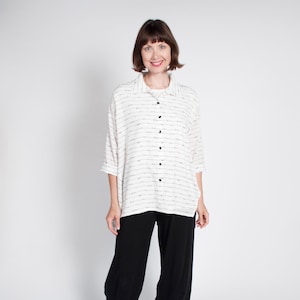 London Shirt Sewing Pattern – Loose Fit, Stand Collar (PDF Pattern)