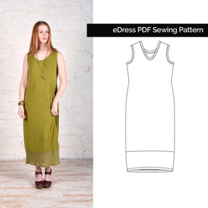 The Sewing Workshop PDF Sewing Pattern - eDress. Sizes xs, s, m, l, xl, xxl, xxxl. Sewing patterns for women. Download.