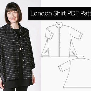 The Sewing Workshop PDF wzór do szycia - London Shirt. Rozmiary xs, s, m, l, xl, xxl. Wzory do szycia dla kobiet. Pobierz.