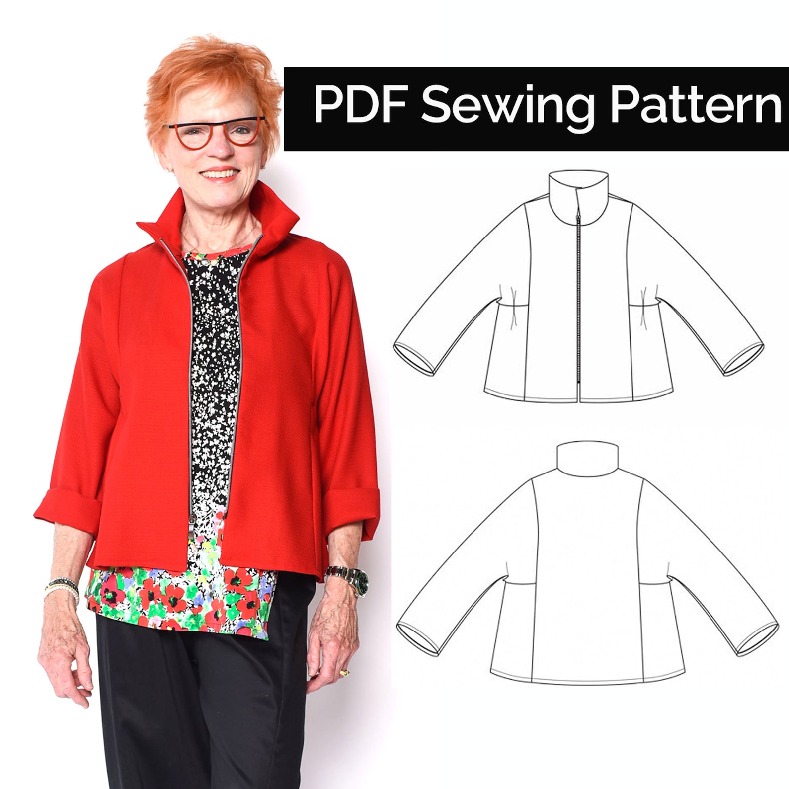 The Sewing PDF Sewing Pattern the Quincy Top. Sizes S, M, L