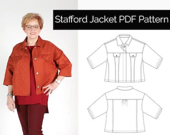 The Sewing Workshop PDF Sewing Pattern - Stafford Jacket. Sizes xs, x, m, l, xl, xxl. Sewing patterns for women Download